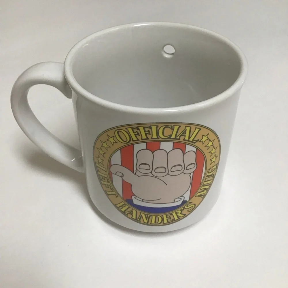 Left Handers Coffee Mug Cup Lefties Book LOT 1980’s Gift Kitchen Vintage Korea